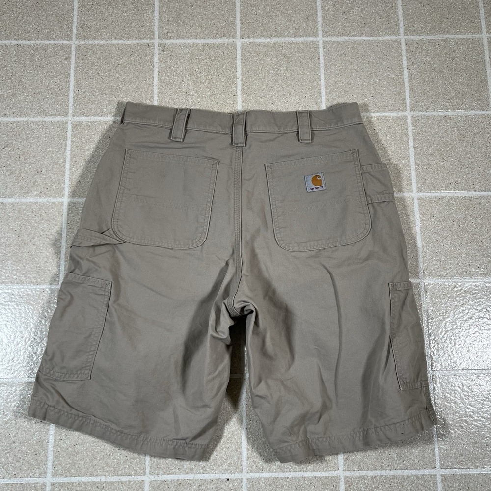 Carhartt Shorts Men 34 Tan Loose Fit B147 Utility Workwear Carpenter Cotton T292
